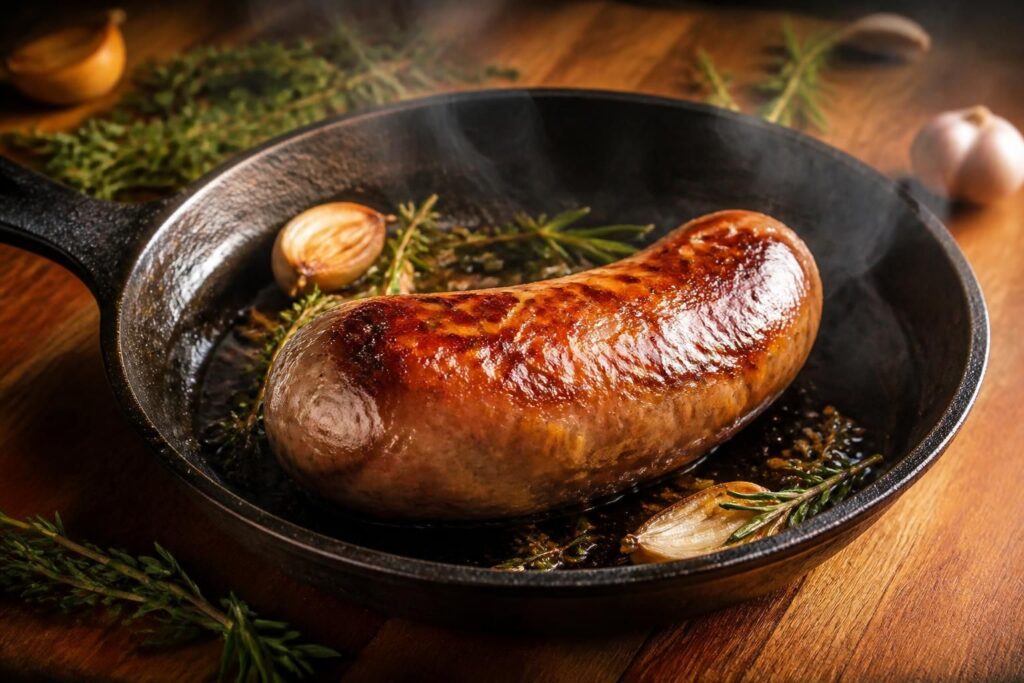 découvrez nos astuces pour réussir la cuisson de l'andouillette à la poêle, pour une viande dorée et savoureuse à souhait.