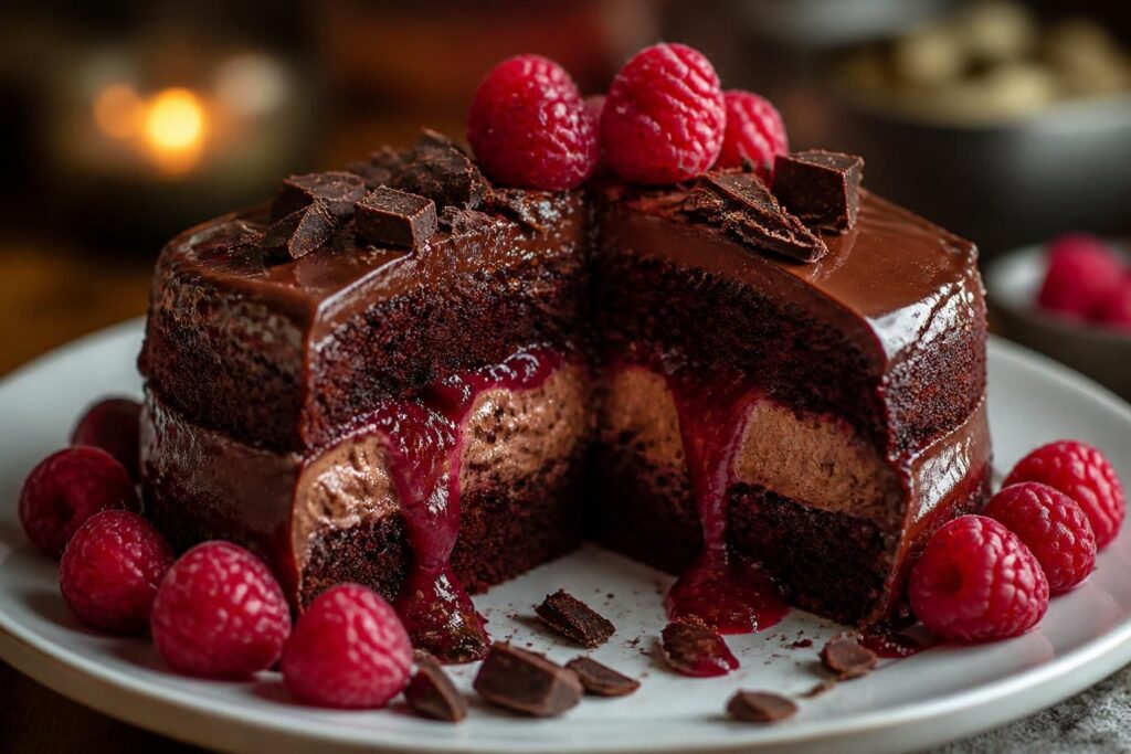 découvrez la recette irrésistible du gâteau chocolat framboise, un délicieux dessert qui ravira tous les amateurs de douceurs gourmandes.