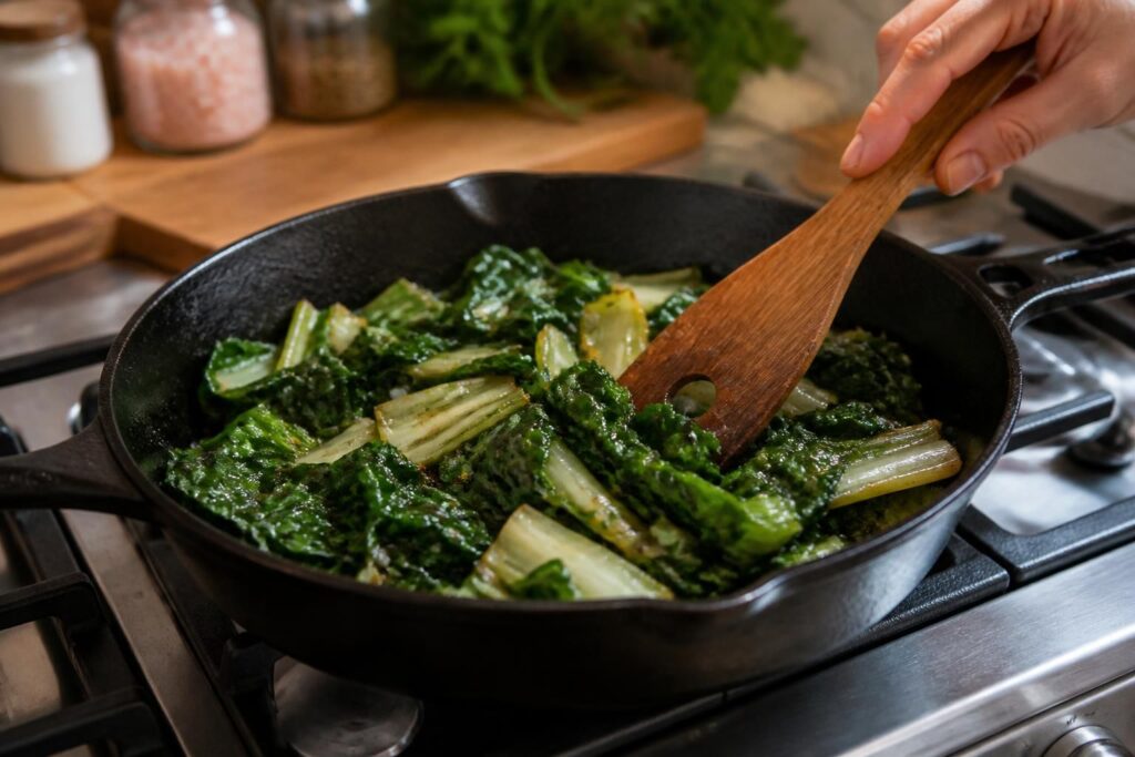 découvrez comment préparer des blettes à la poêle pour obtenir des feuilles fondantes et savoureuses grâce à notre recette simple et délicieuse.