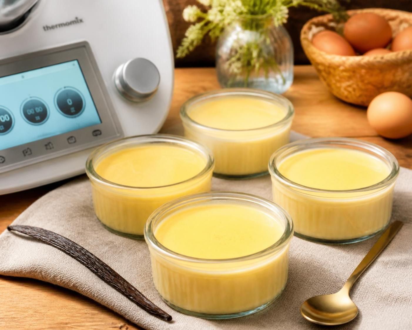 découvrez la recette facile et rapide de la crème vanille onctueuse réalisée avec votre thermomix en quelques minutes. idéale pour desserts gourmands et moments de douceur.