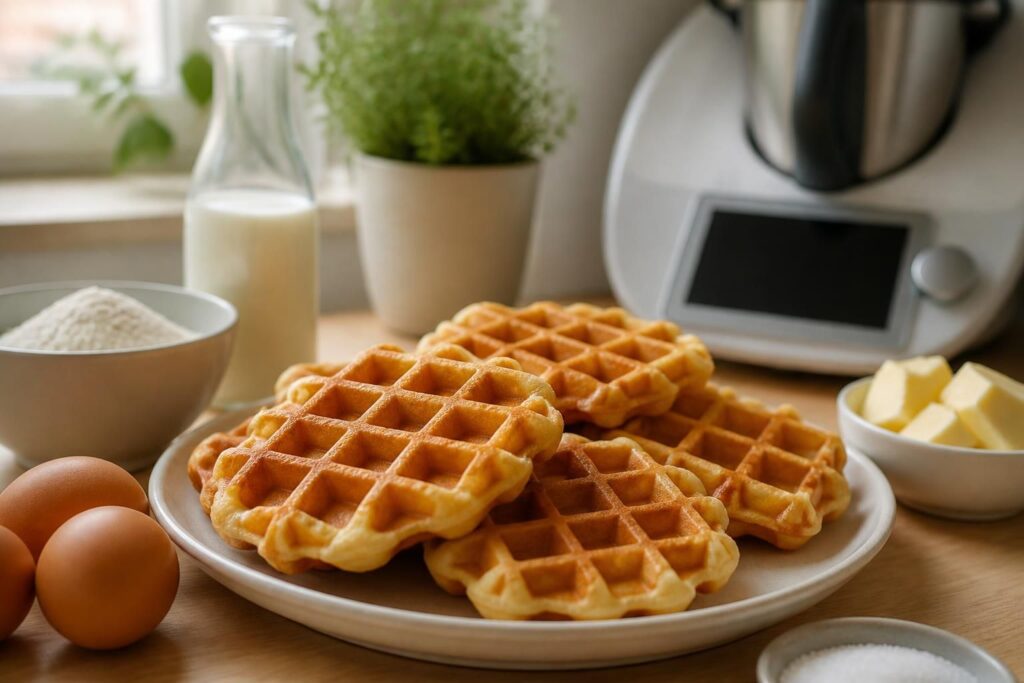 découvrez la recette inratable de gaufres croustillantes avec votre thermomix pour des gourmandises maison délicieuses et faciles à préparer.