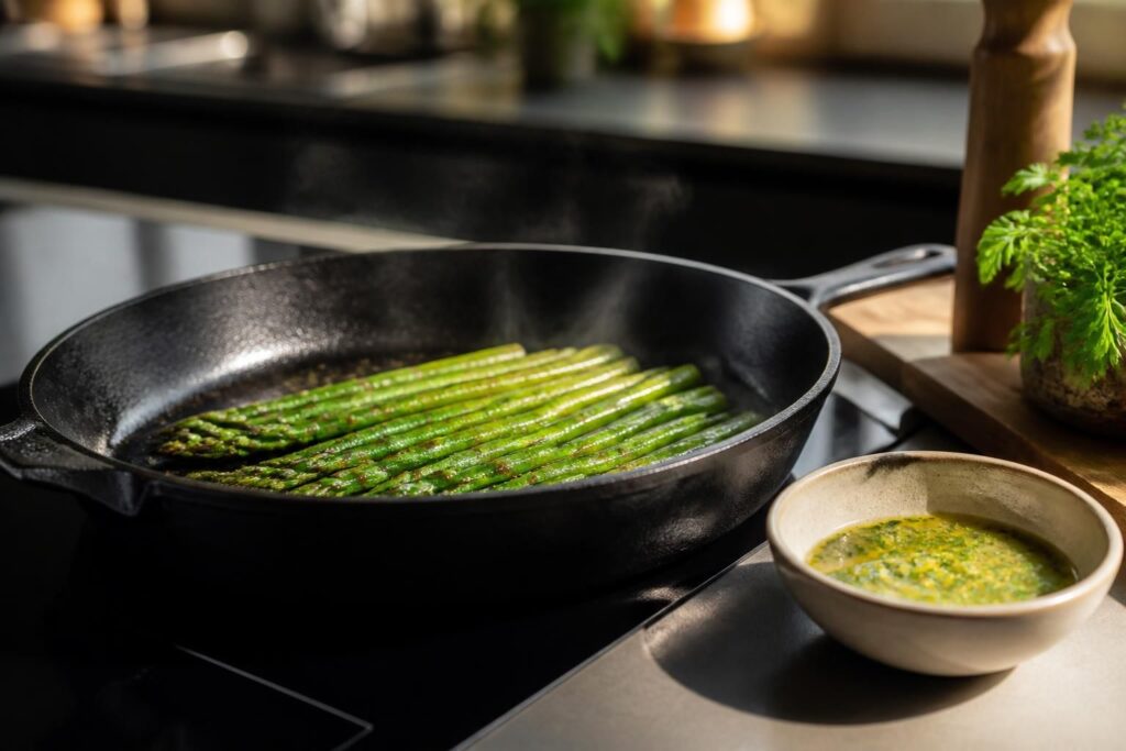 découvrez nos astuces pour cuisiner des asperges à la poêle rapidement tout en conservant leur saveur et leur texture délicieuse.