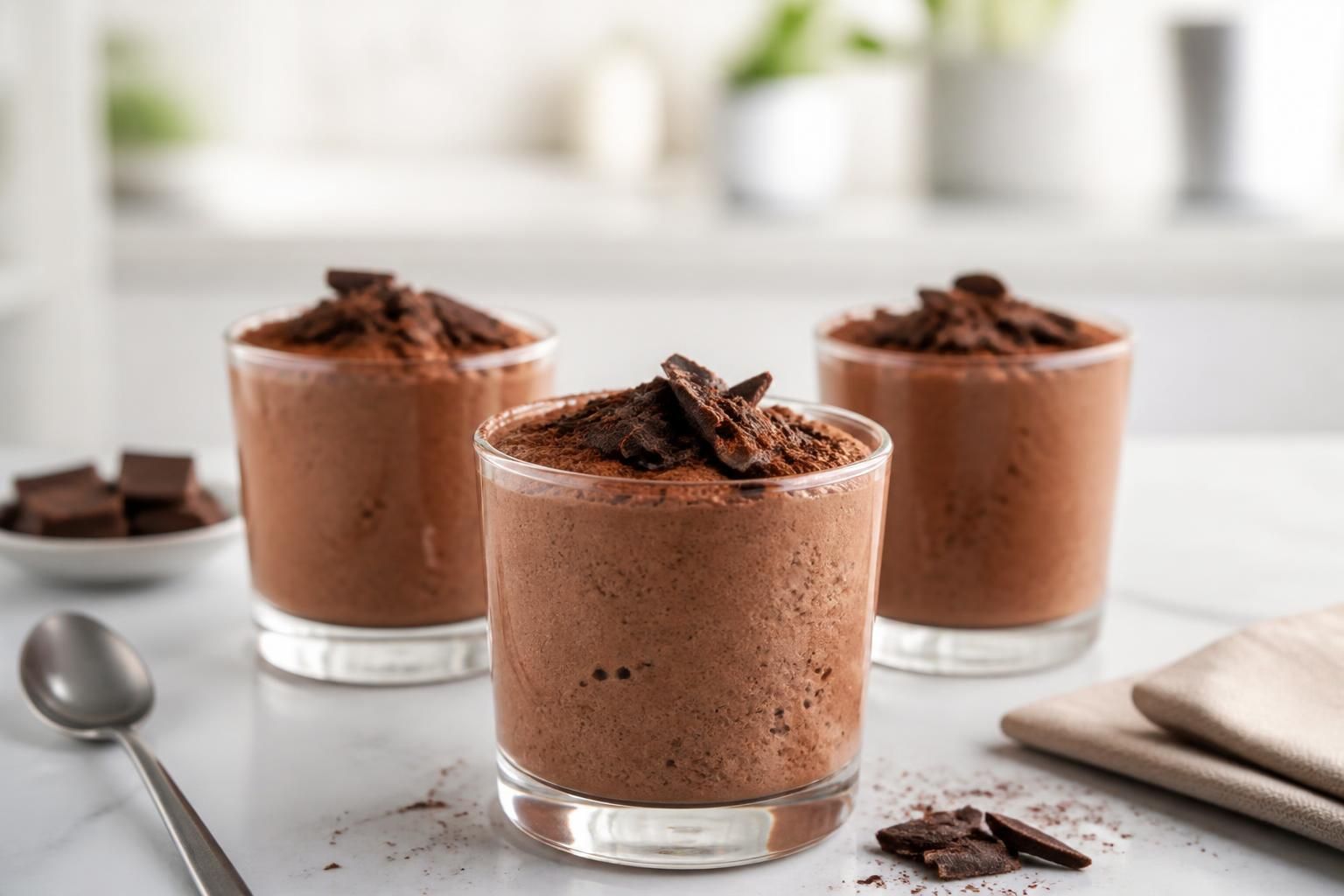 découvrez la recette express de mousse au chocolat avec thermomix pour une texture aérienne et un goût fondant. simple, rapide et délicieuse, elle ravira vos papilles.