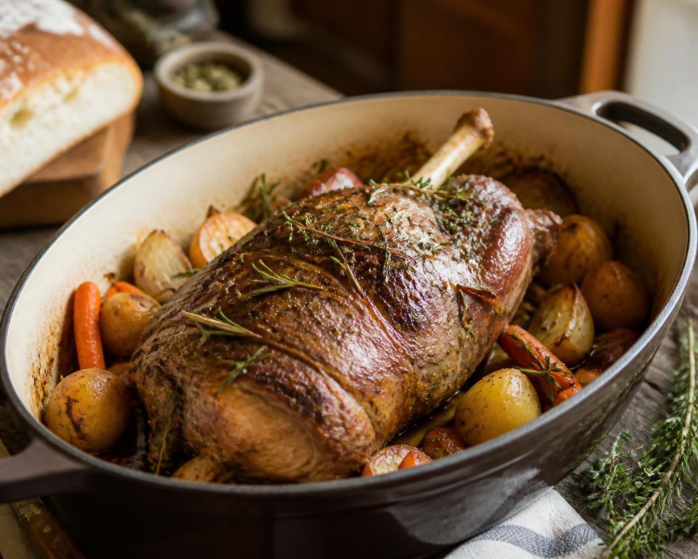 découvrez nos astuces pour réussir un rôti d’agneau en cocotte, tendre et savoureux, à partager en famille ou entre amis.