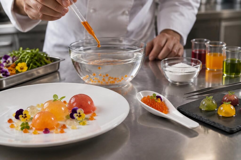 découvrez à quoi sert l’alginate de sodium en cuisine moléculaire et comment l’utiliser pour créer des billes, gels et textures surprenantes.