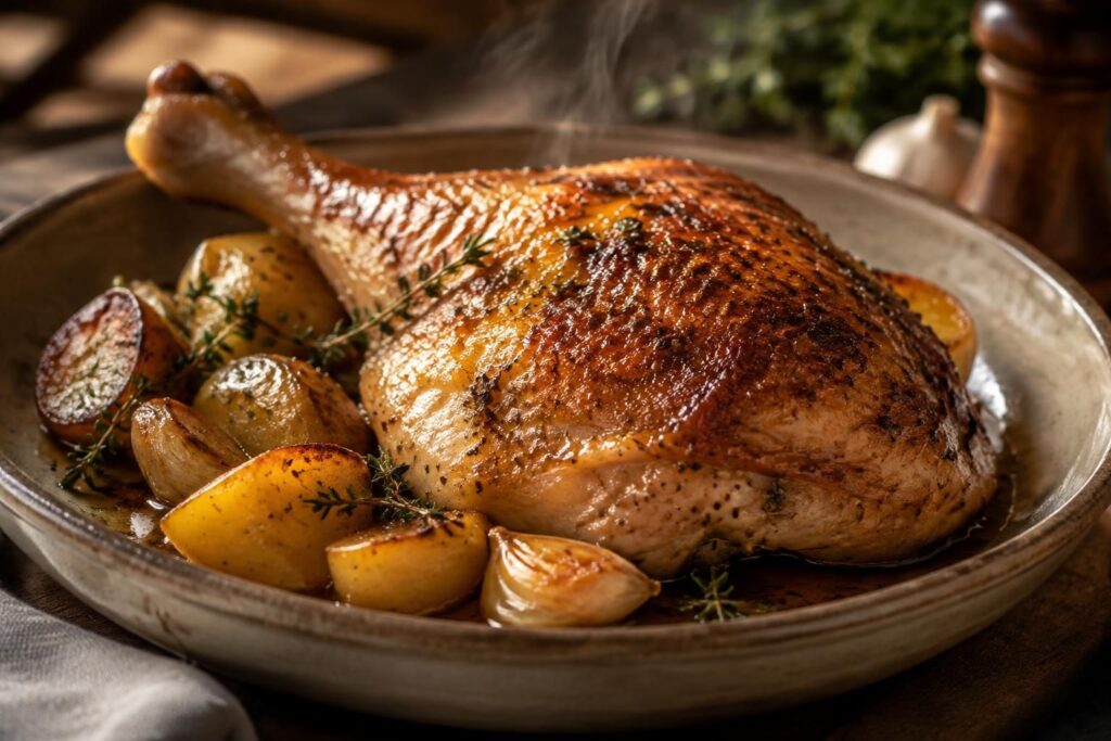 découvrez nos astuces pour réussir des cuisses de poulet au four à la peau croustillante et dorée, tout en gardant une chair tendre et savoureuse.