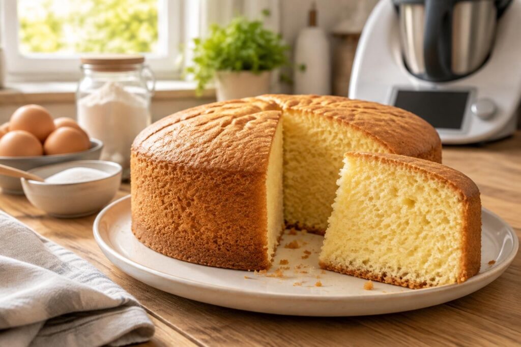 réussissez une génoise au thermomix légère et moelleuse grâce à cette recette inratable, facile à préparer et parfaite pour vos gâteaux maison.