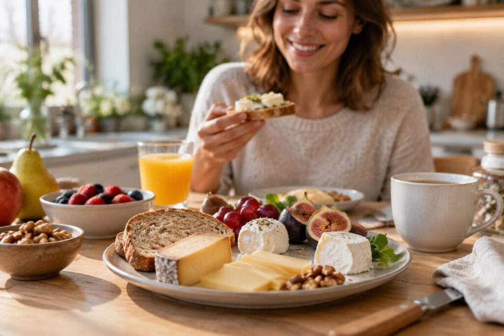 manger du fromage au petit-déjeuner : découvrez ses atouts nutritionnels, les portions à privilégier et comment l’intégrer à un repas équilibré.
