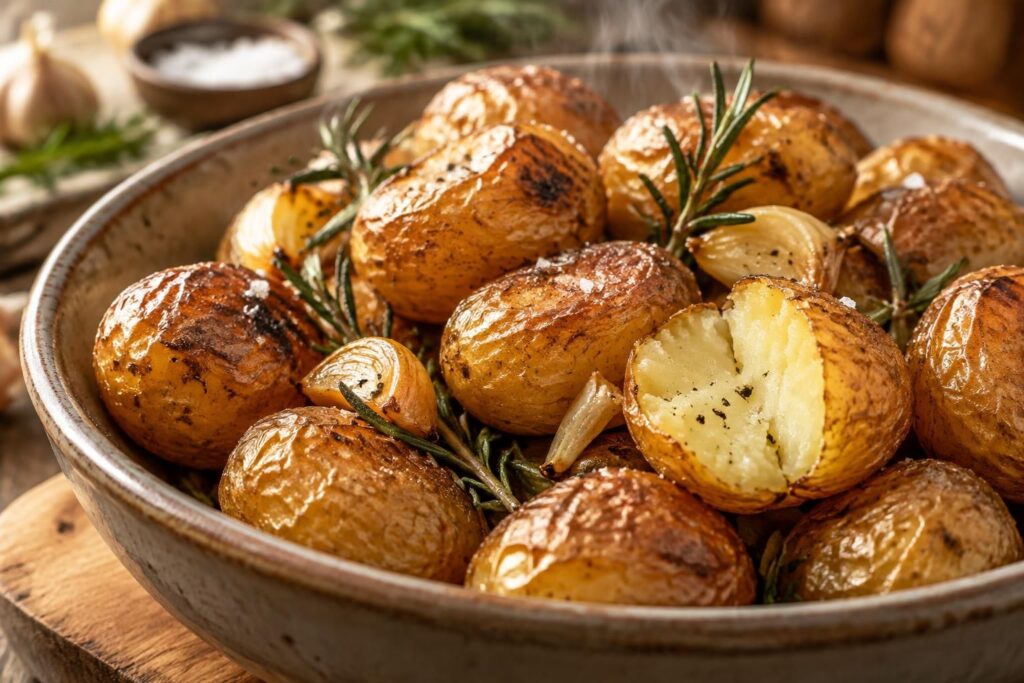 découvrez l’astuce pour réussir des pommes de terre grenaille au four : une peau bien croustillante et un cœur délicieusement fondant.