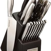 Cuisinart C77WTR-15PG Classic Forged Triple Rivet, 15-Piece Knife Set with Block, Superior High-Carbon Stainless Steel Blades for