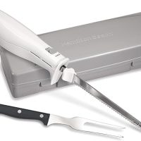 Hamilton Beach Electric Knife Set for Carving Meats, Poultry, Bread, Crafting Foam & More, Reciprocating Serrated Stainless