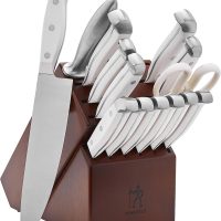 HENCKELS Statement Razor-Sharp 15-Piece White Handle Knife Set with Block, German Engineered Knife Informed by